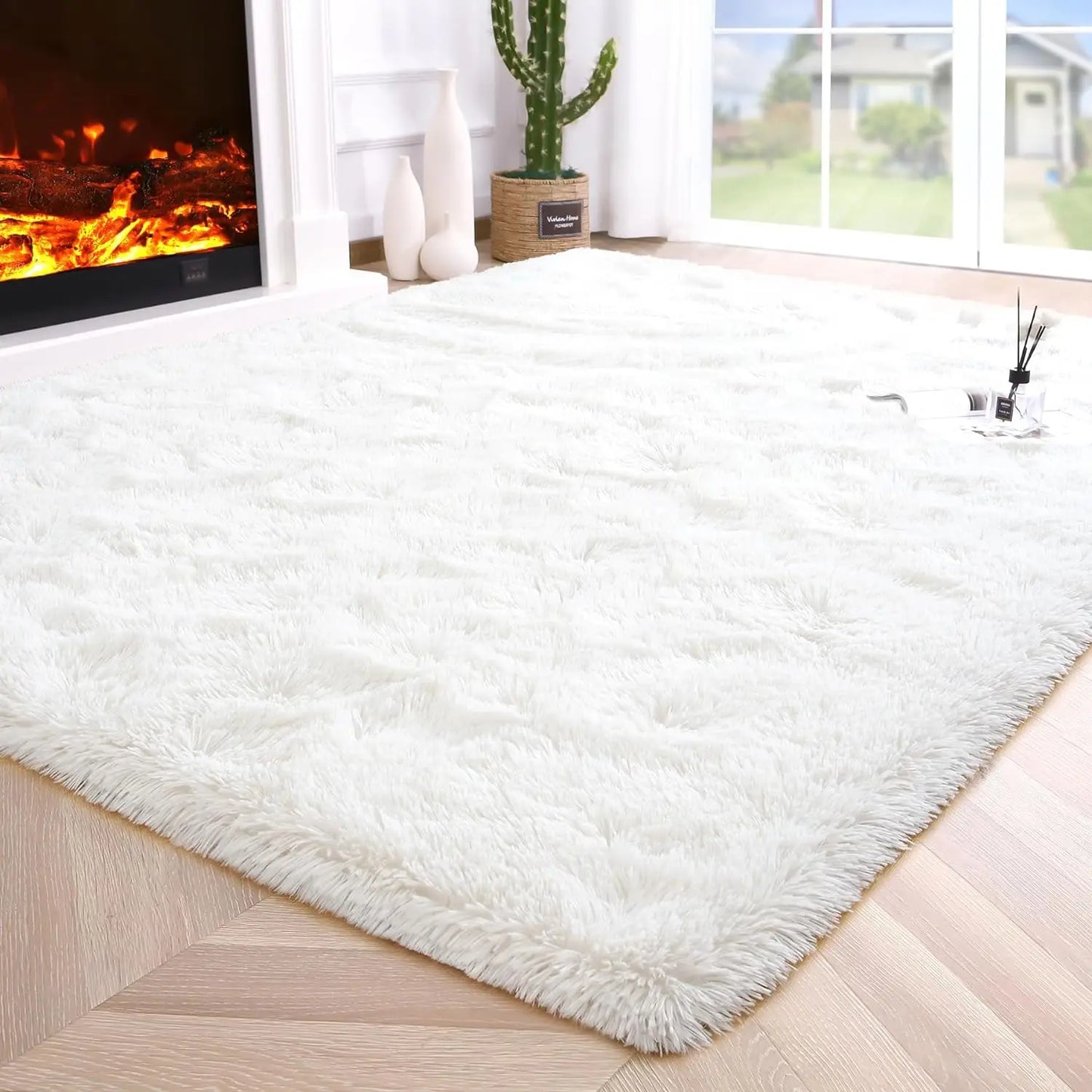 Aubusson Fluffy Area Rug For Living Room And Bedroom