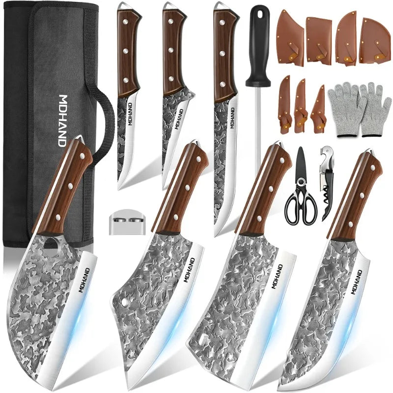 14PCS Japanese Chef Knife Set High Carbon Steel Sharp Blade for Meat Slicing Peeling Chopping Cooking Kitchen Knives Set