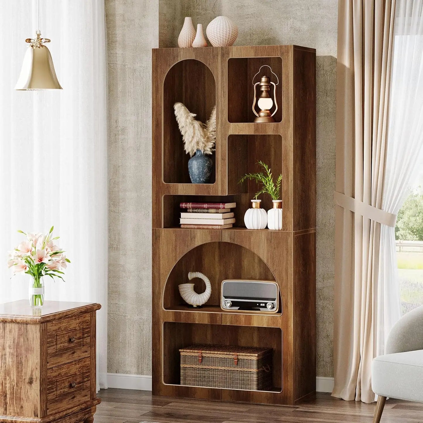 Little Tree Geometric Bookshelf Arch Free Standing