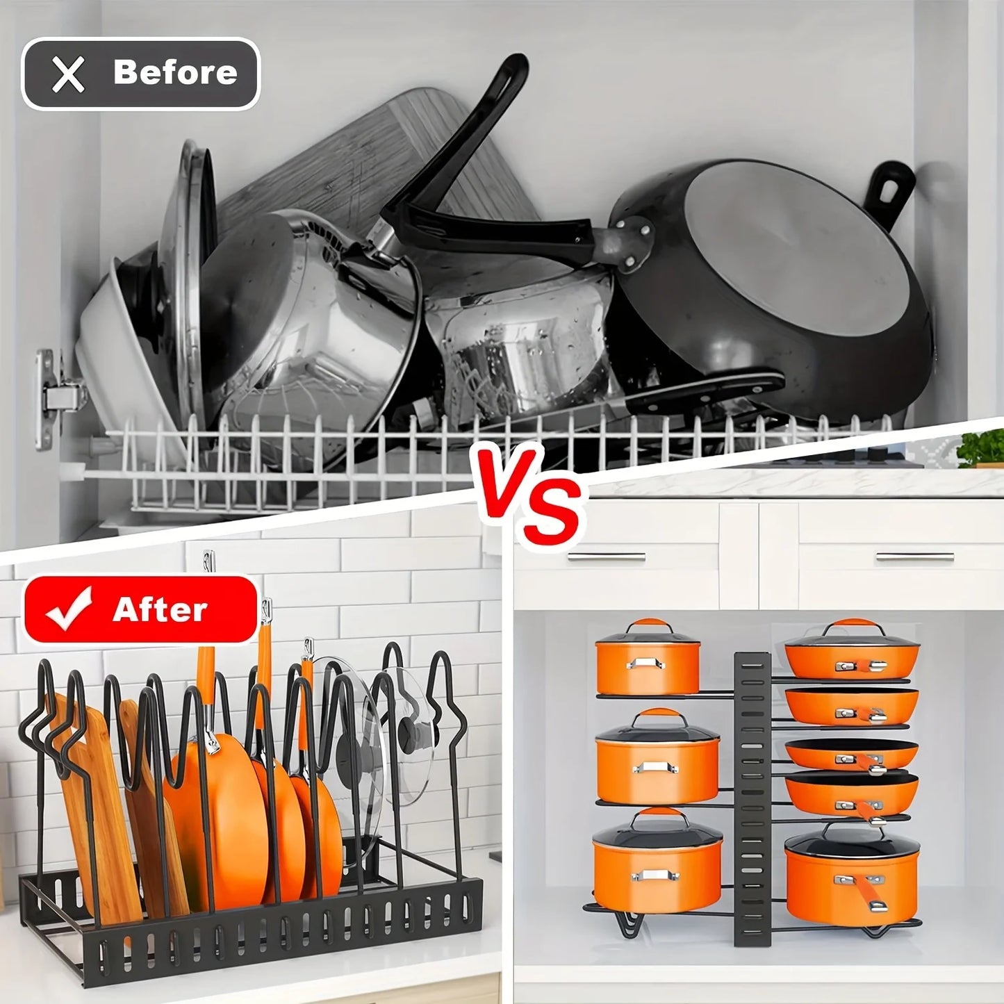 Hign-concerned Pot Rack Organizer Pan Rack Kitchen Storage