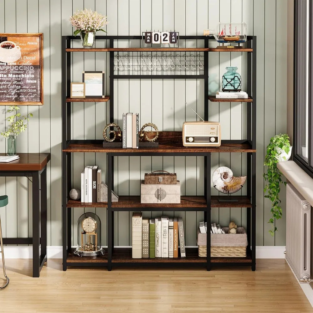 Kitchen Bakers Rack 5 Tier Microwave Stand With Metal Frame