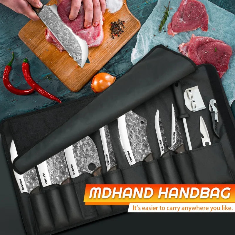 14PCS Japanese Chef Knife Set High Carbon Steel Sharp Blade for Meat Slicing Peeling Chopping Cooking Kitchen Knives Set