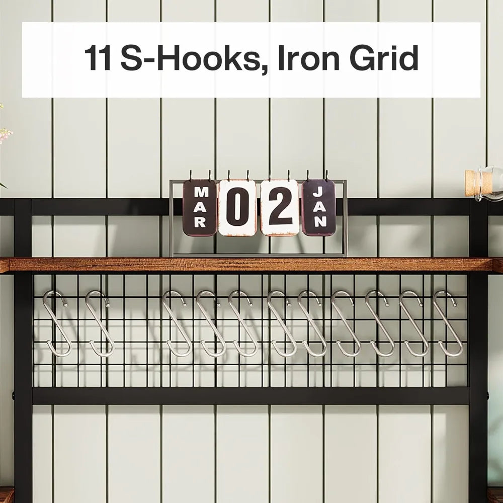 Kitchen Bakers Rack 5 Tier Microwave Stand With Metal Frame