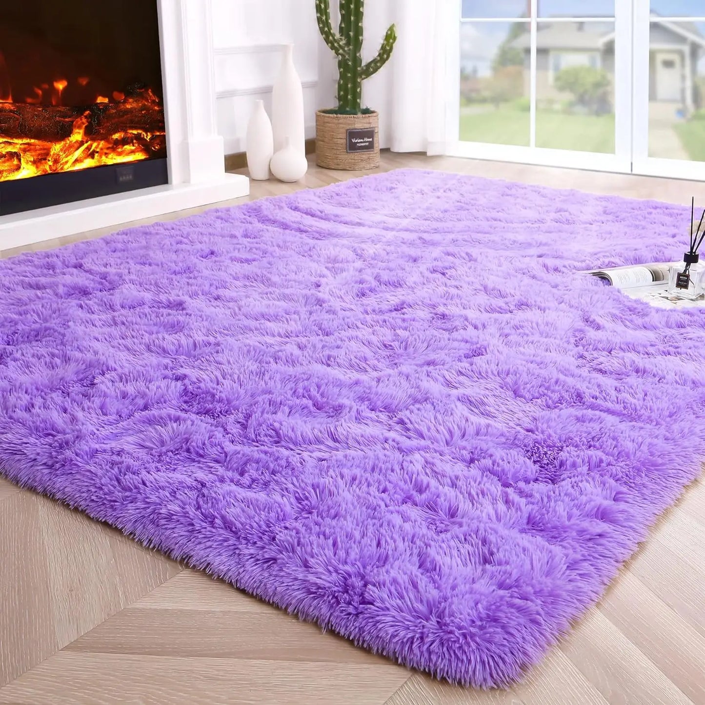 Aubusson Fluffy Area Rug For Living Room And Bedroom