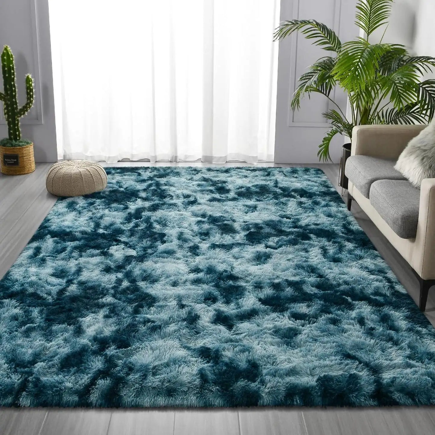 Lochas Plush Tie Dye Velvet Rug For Modern Home Decor