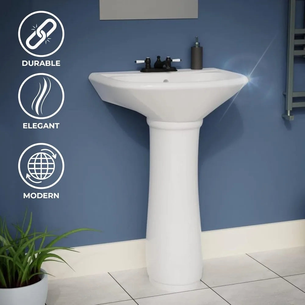 Renovators Supply Ondine White Pedestal Sink Overflow