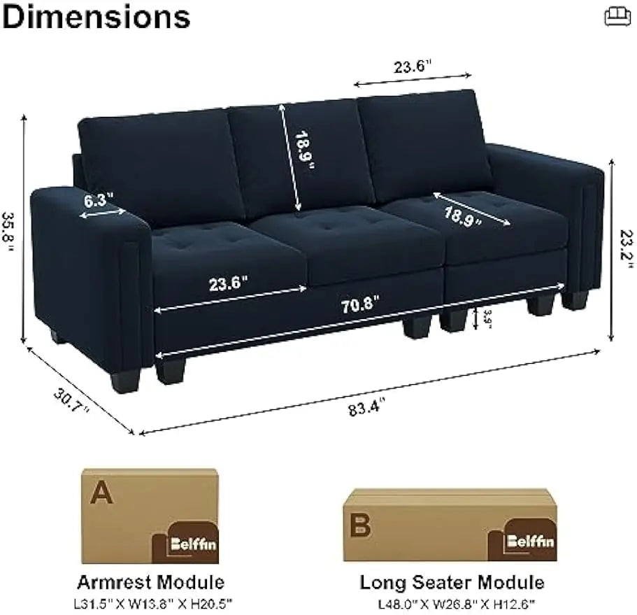 Liaoning Velvet Modular Sofa Couch Living Room Everyday Use