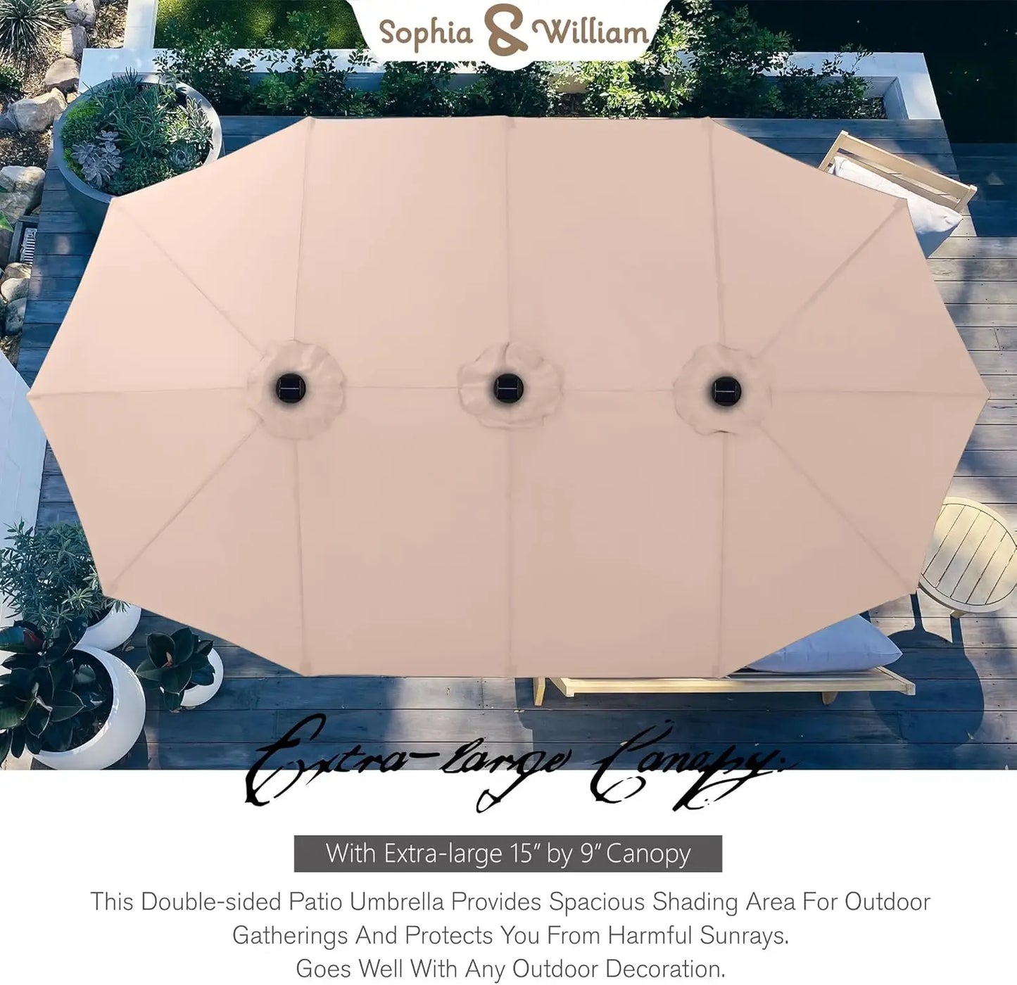 Heavenly HomeDecor Patio Umbrella With Solar Lights