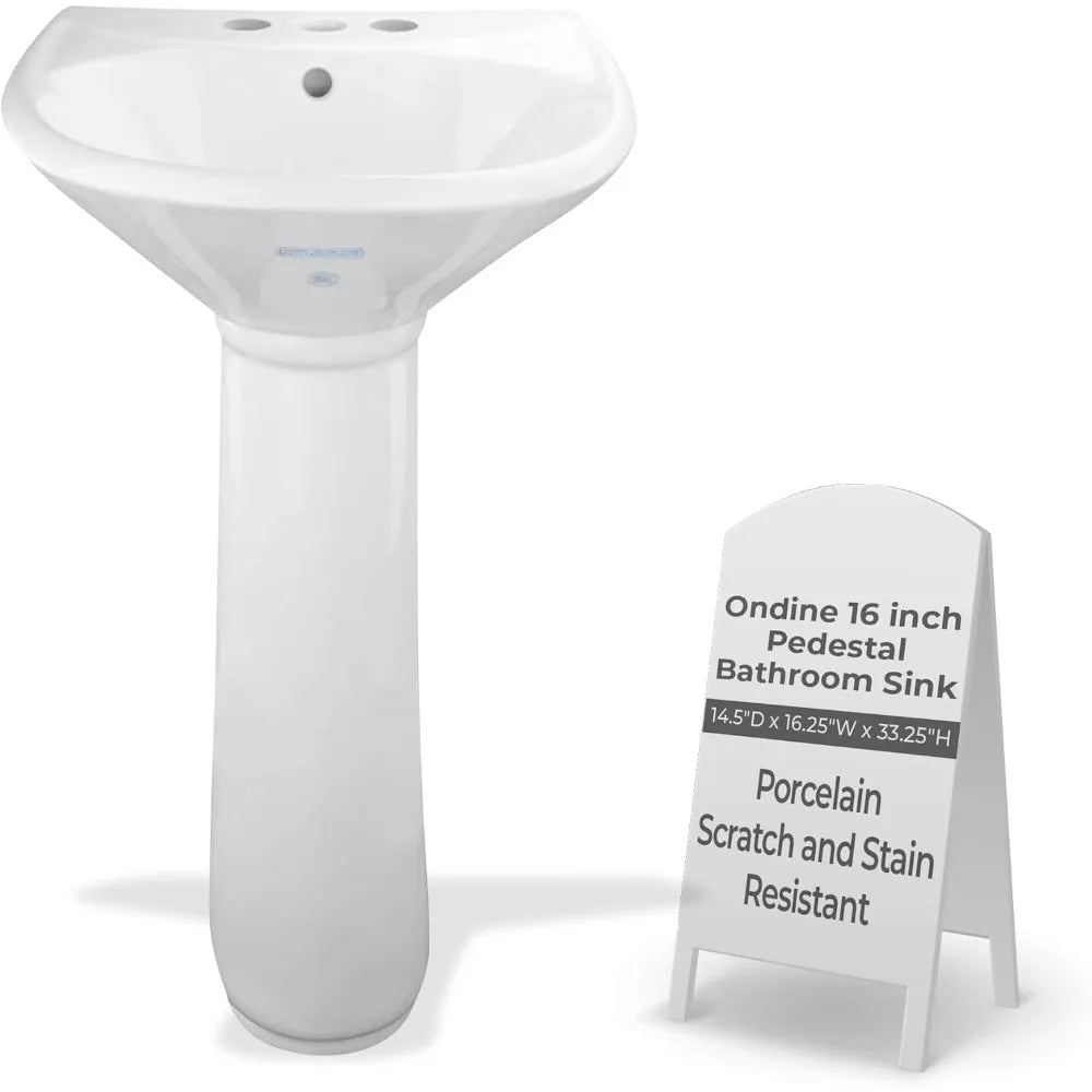 Renovators Supply Ondine White Pedestal Sink Overflow