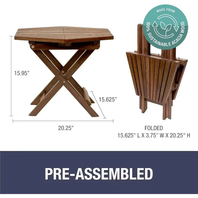 Popular.Tamarack Folding Table - Outdoor Patio Furniture Accessory for Home Entertaining in the Patio, Backyard, and Deck, Cinna