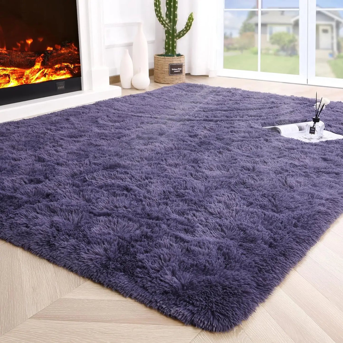 Aubusson Fluffy Area Rug For Living Room And Bedroom