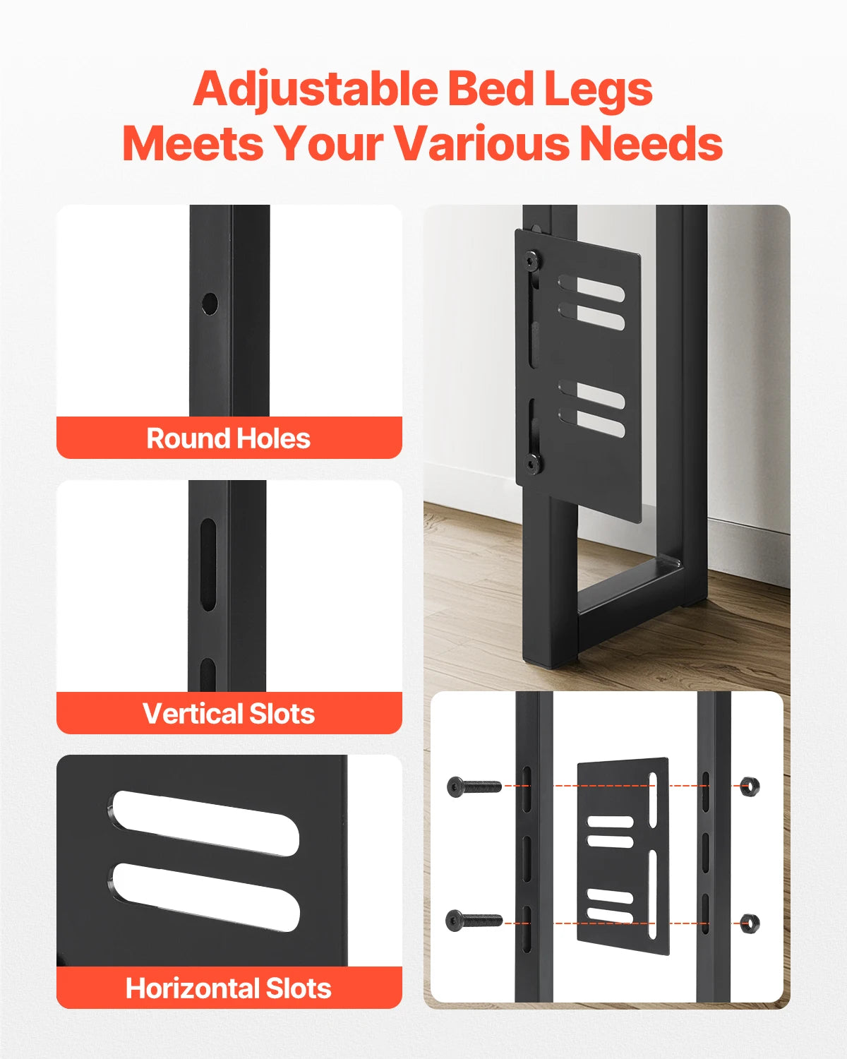 VEVOR Bed Headboard King Size Freestanding Head Board with Outlets & USB Port Adjustable Headboard for Different Bed Frames