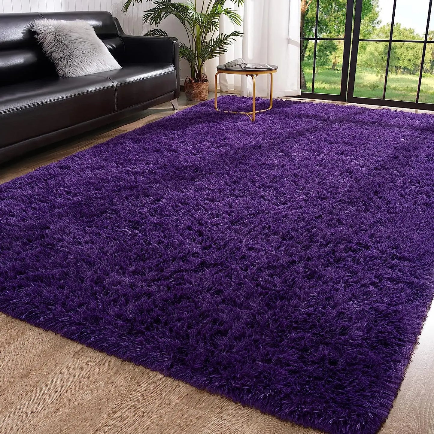 Aubusson Fluffy Area Rug For Living Room And Bedroom