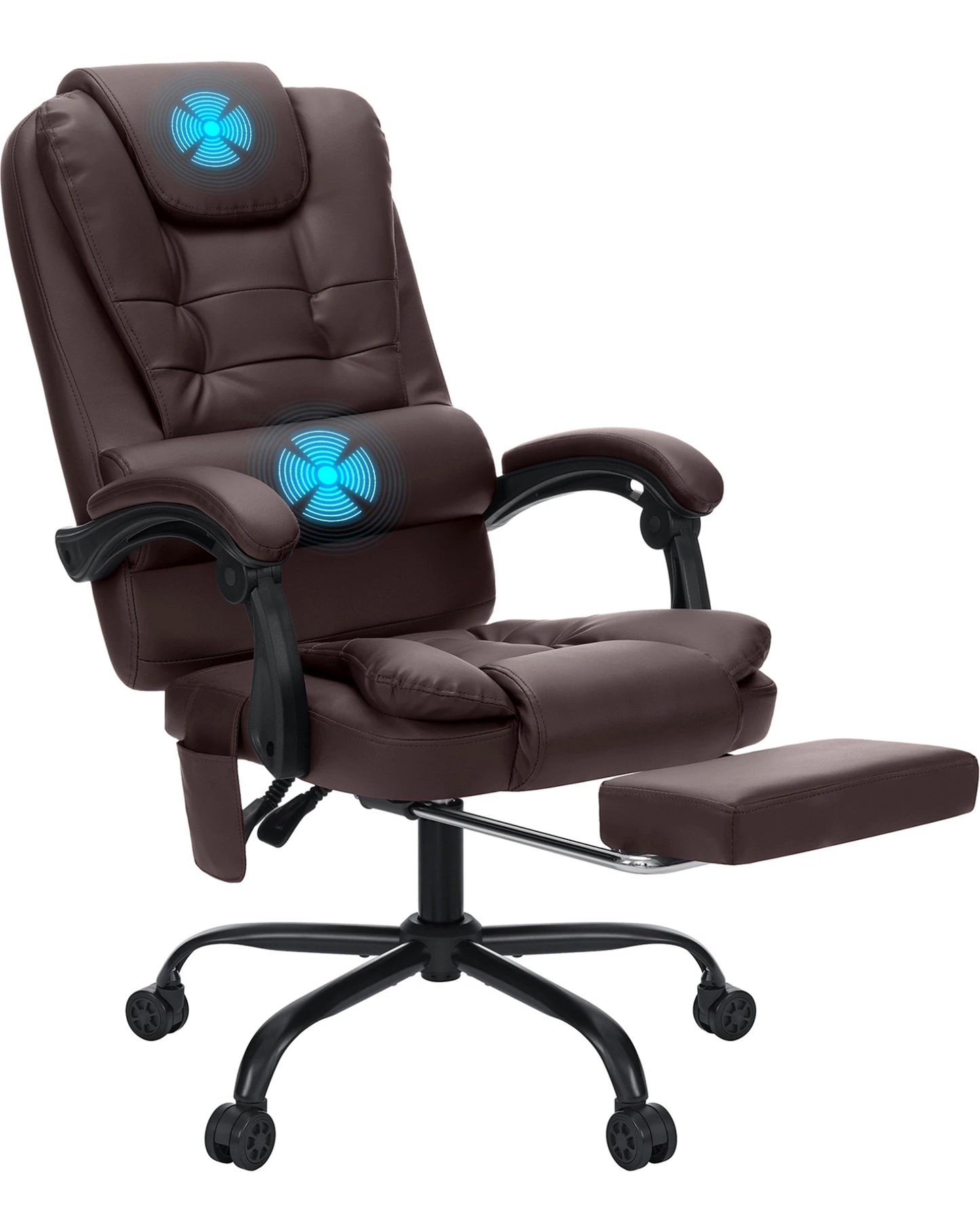 Hommpa Office Chair Massage High Back Leather Footrest