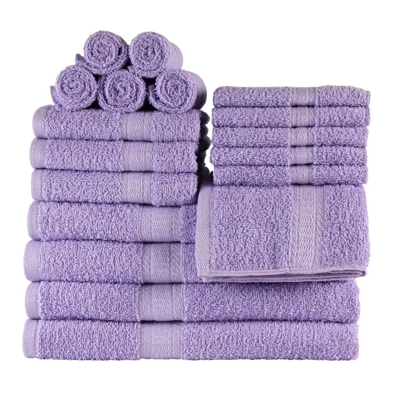 100 Percent Cotton Towel Set 18 Piece Bath Towels Deluxe