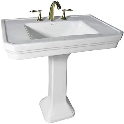 Renovators Supply Ondine White Pedestal Sink Overflow