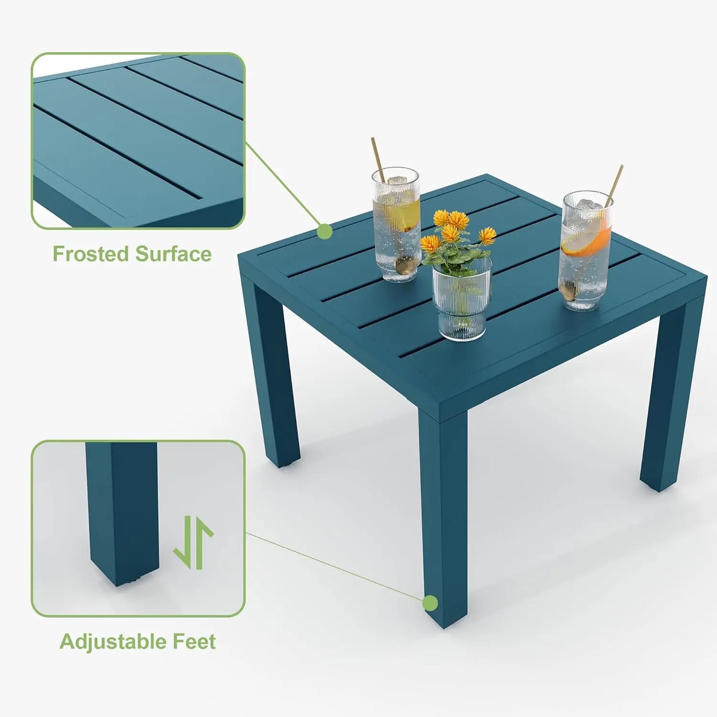 3 Piece Outdoor Stackable Patio Furniture with a Coffee Table and 2 Chairs, Metal  Set, for Indoor Outdoor Backyard, Deck