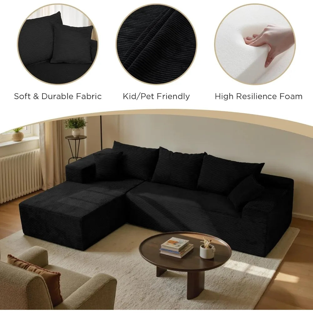 HUANZHUANG Cloud Sectional Couch With L Shape Chaise