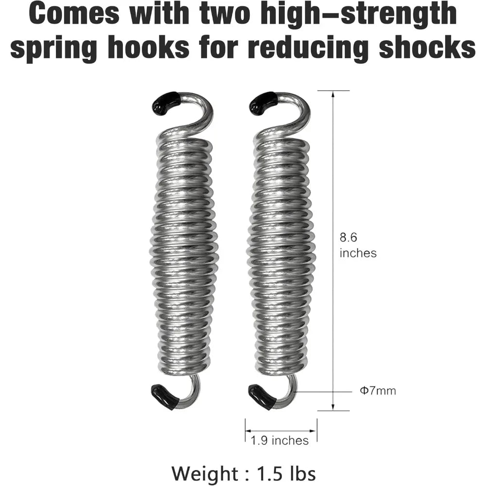 Wooden Porch Swing, Ergonomic Seat, Bench Swing with Hanging Chains and 7mm Springs, Heavy Duty 800 LBS, for Outdoor Patio