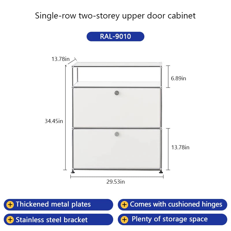 Bigcityfur TV Stand Storage Cabinet Metal Living Room