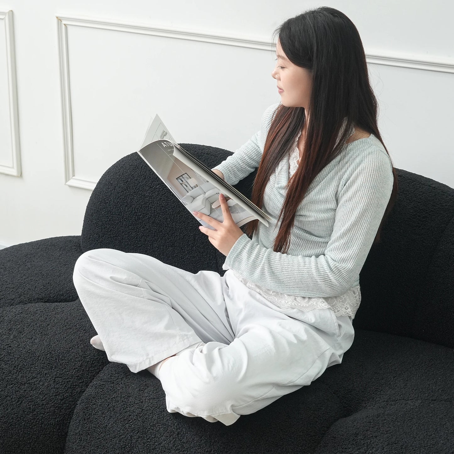 Sdorens Modern Cloud Shaped Couches for Living Room Comfy Upholstered Cloud Shaped Leisure Sofa Couch for Bedroom Apartment