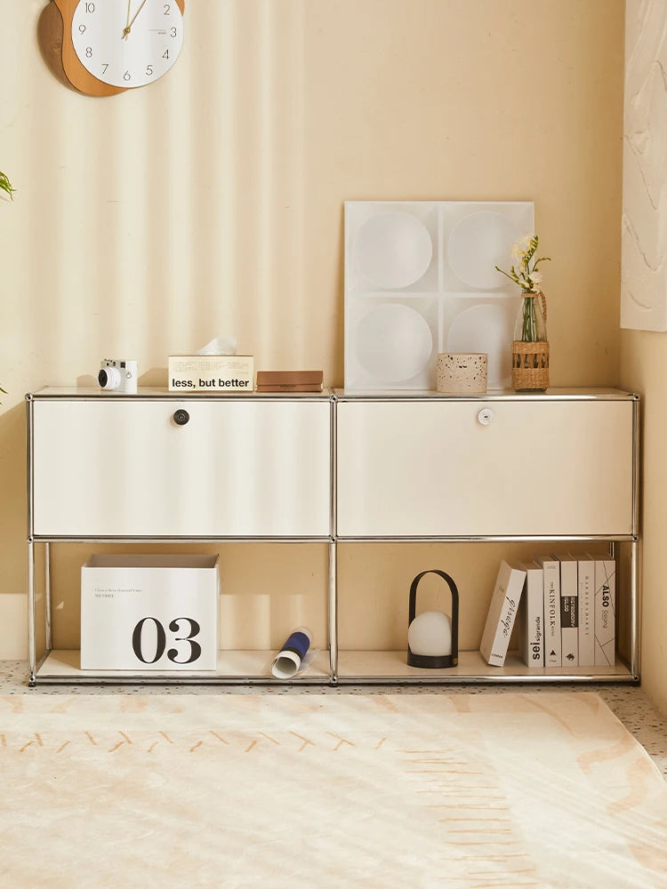 Bigcityfur TV Stand Storage Cabinet Metal Living Room