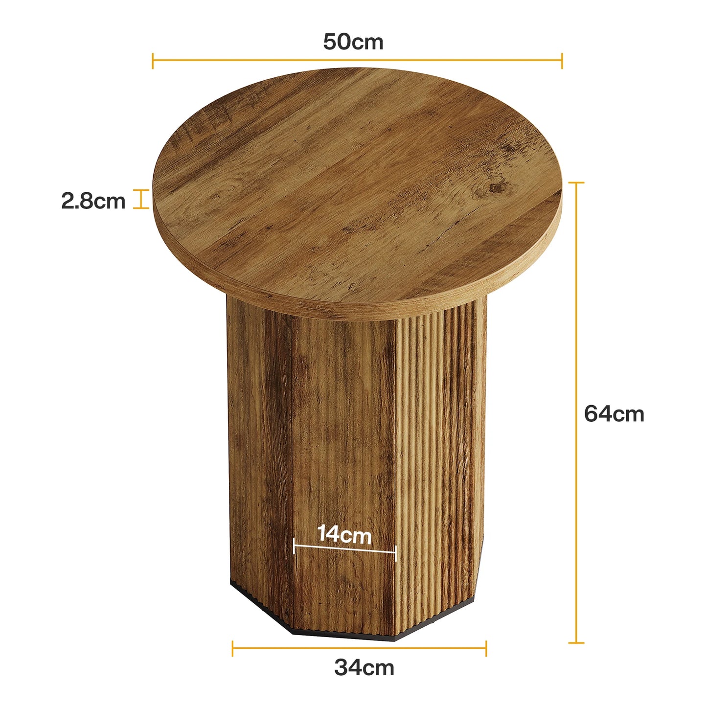 Tribesigns Round End Table for Living Room, Industrial Circle Side Table, Narrow Nightstand for Small Spaces, Living Room