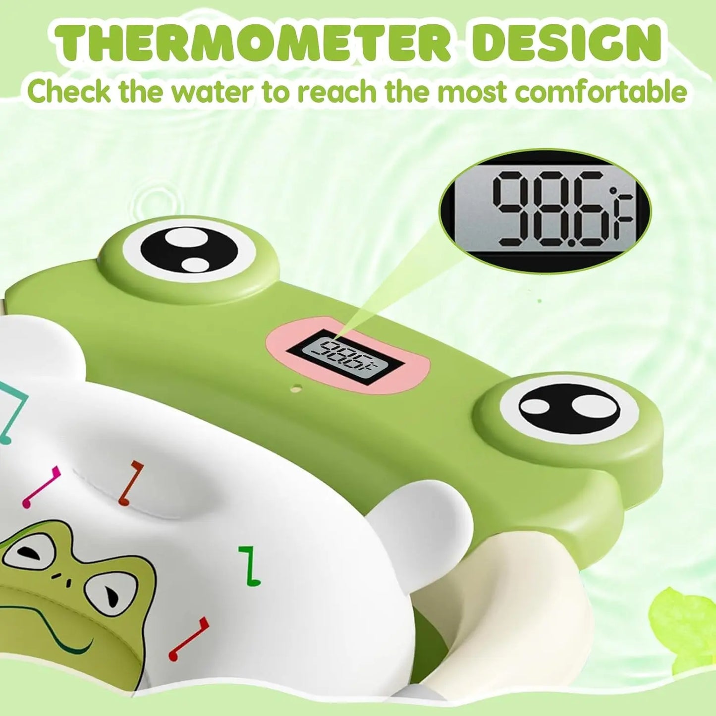 Foldable Baby Bath Tub With Bath Cushion And Thermometer