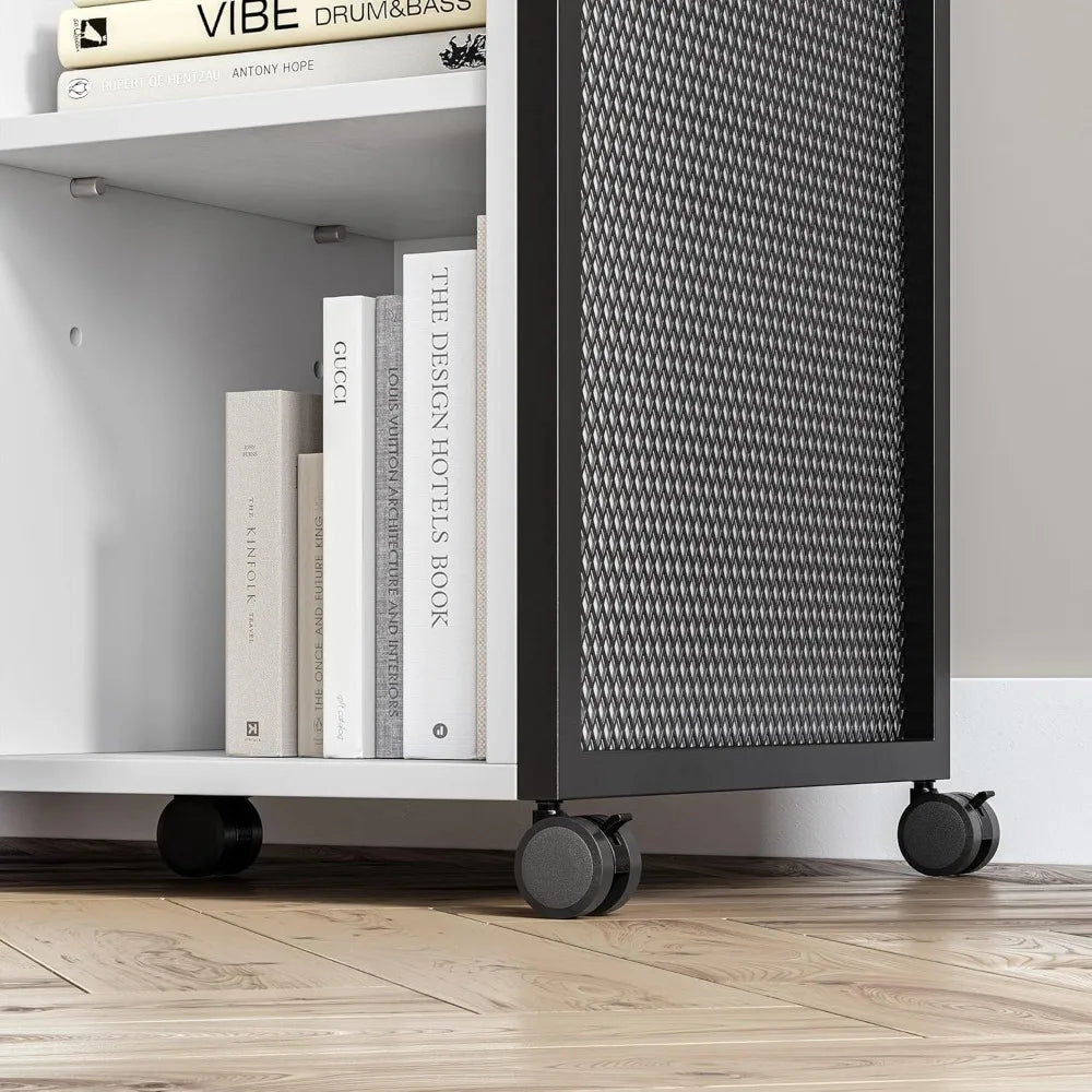 3-Drawer Mobile File Cabinet Desk with Ultra-Fast USB Type A/C Outlet, Rolling Printer Stand with 2-Tier Open Shelves