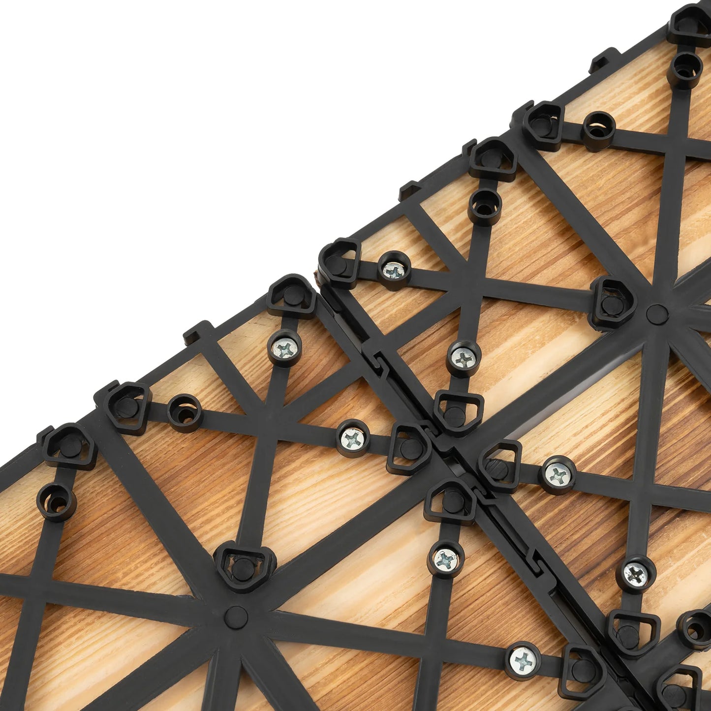 Wood Interlocking Deck Tiles 12x12 Brown Waterproof Patio