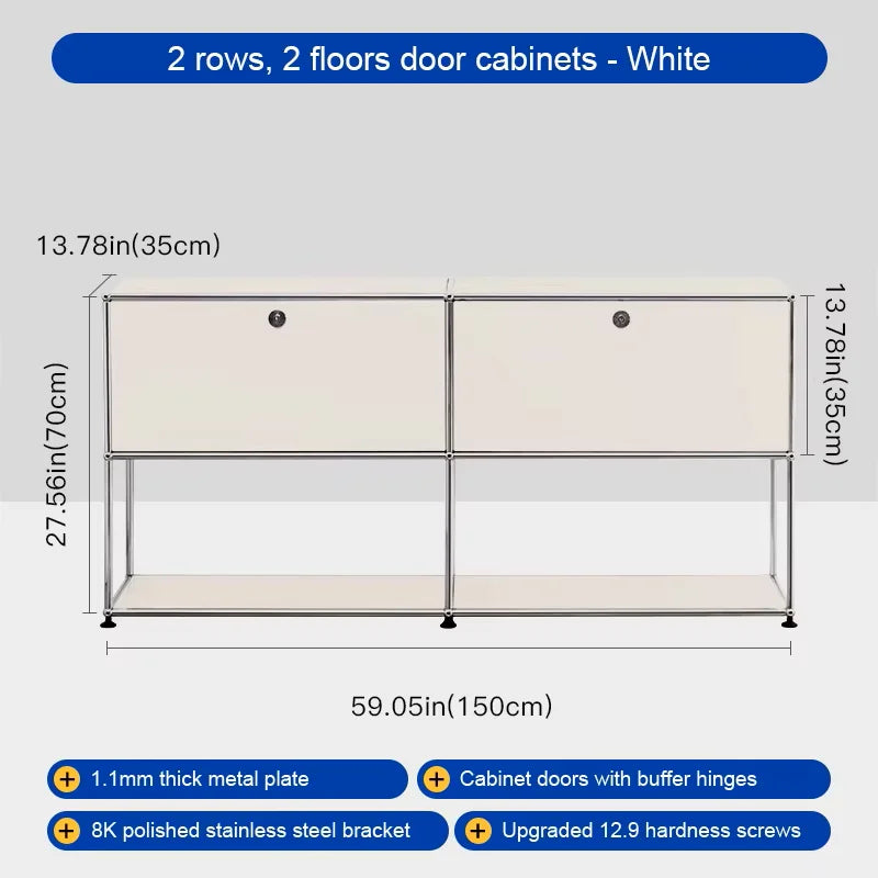 Bigcityfur TV Stand Storage Cabinet Metal Living Room