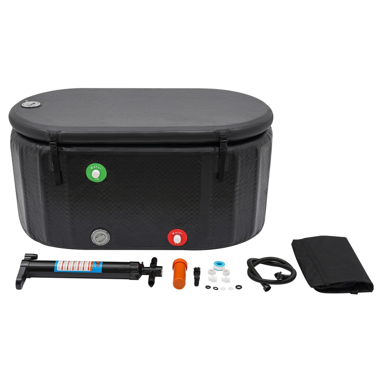 132*70cm Ice Bath Tub Cold Water Therapy Plunge Tub for Athletes Outdoor Ice Barrel Plunge Pool Inflatable Folding Bathtub