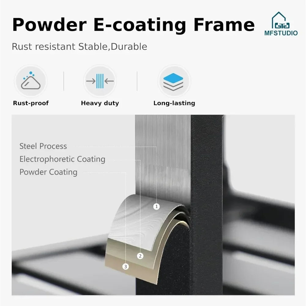 5 PCS Patio Dining Sets with 4 Swivel Chairs and 1 Square Table, All Weather Heavy Duty Black Frame, Outdoor Furniture for 4