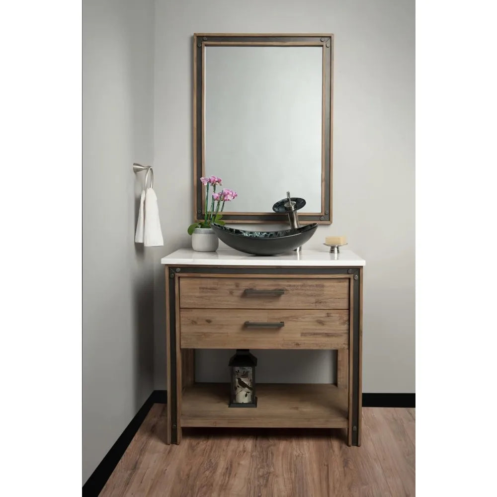 MNO Oval Tempered Glass Vessel Sink Drain for Bathroom