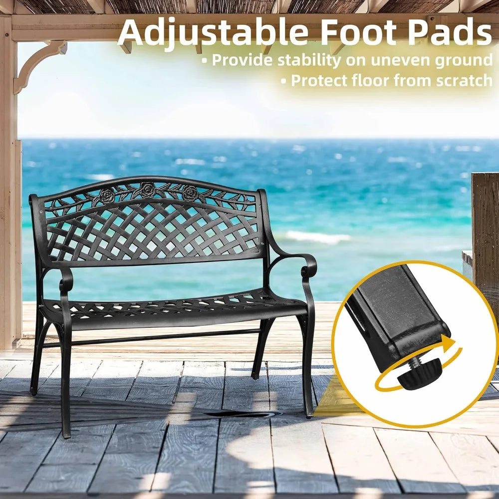 Heavenly Home Decor MKDK Cast Aluminum Outdoor Bench