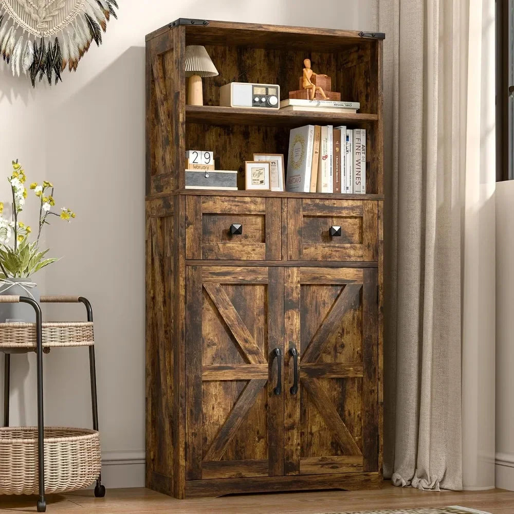 Farmhouse Storage Cabinet, Bathroom Cabinet with Drawer, Floor Storage Cabinet, Farmhouse Storage Cabinet
