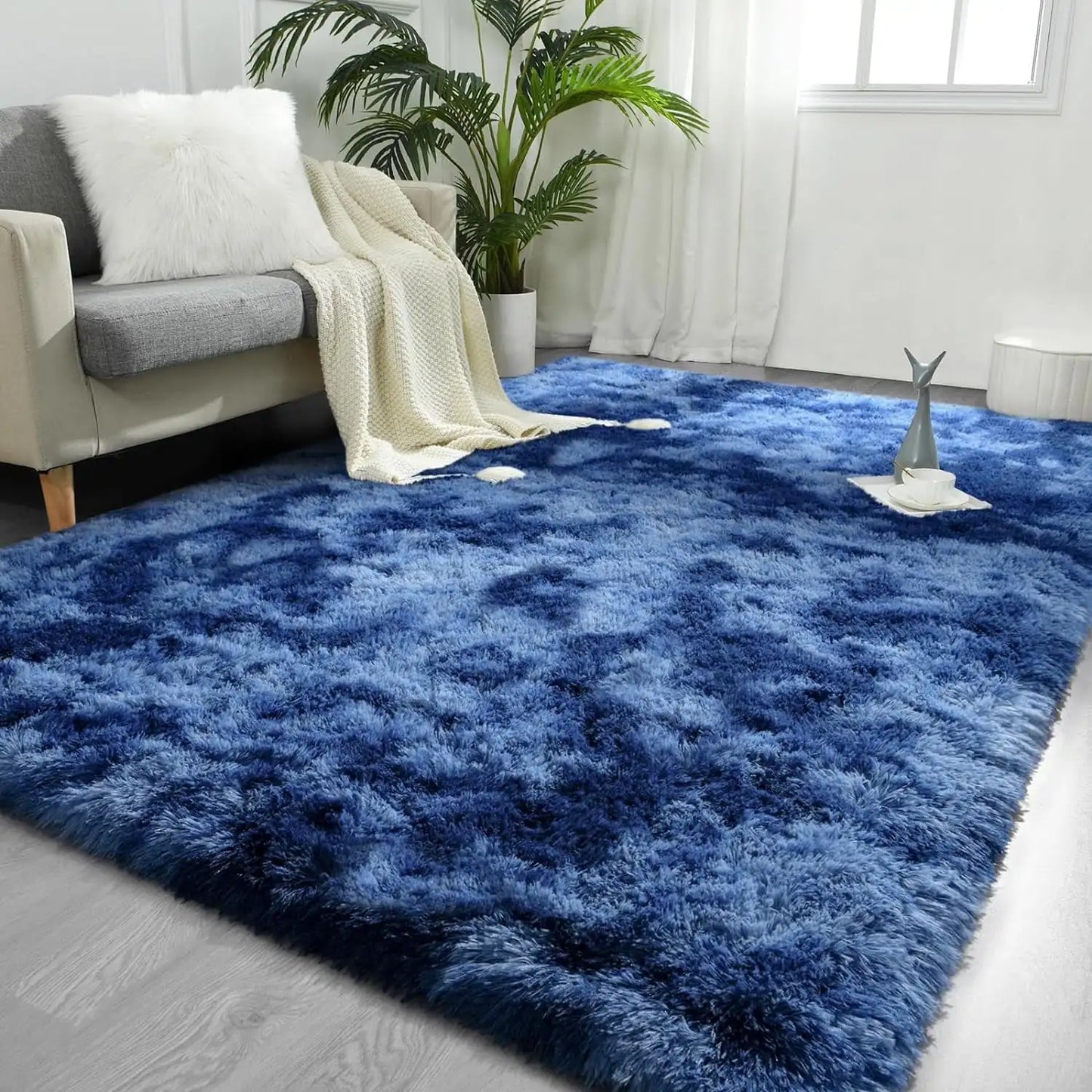 Lochas Plush Tie Dye Velvet Rug For Modern Home Decor