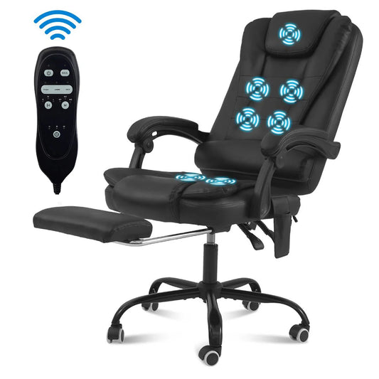 Hommpa Office Chair Massage High Back Leather Footrest