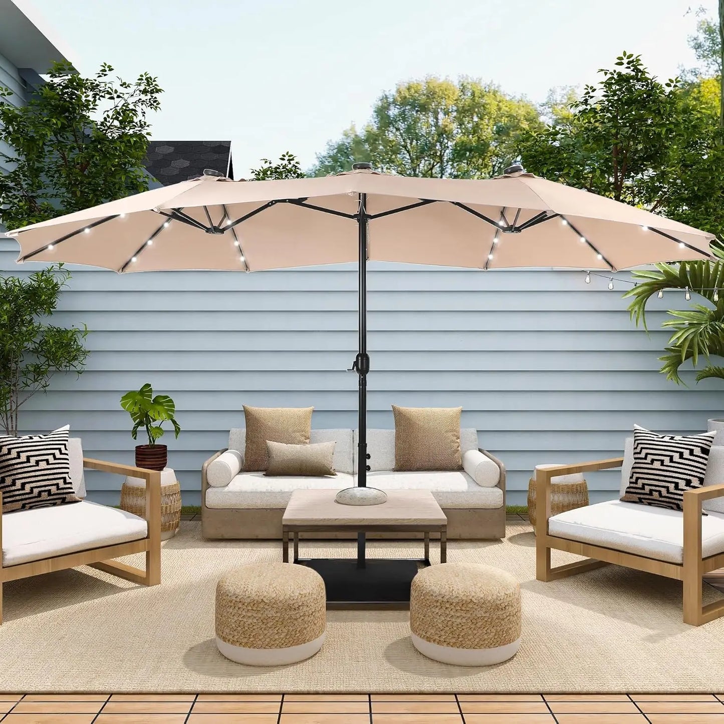 Heavenly HomeDecor Patio Umbrella With Solar Lights
