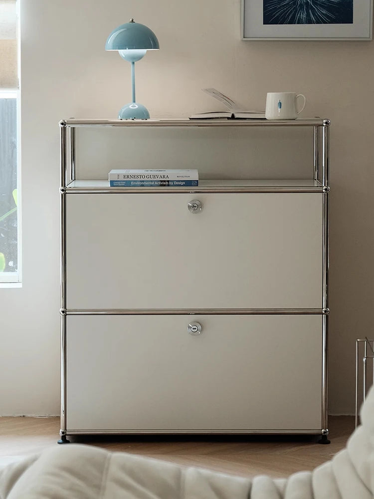 Bigcityfur TV Stand Storage Cabinet Metal Living Room