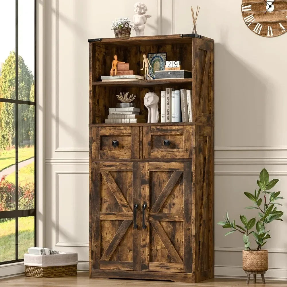 Farmhouse Storage Cabinet, Bathroom Cabinet with Drawer, Floor Storage Cabinet, Farmhouse Storage Cabinet
