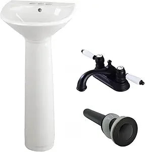 Renovators Supply Ondine White Pedestal Sink Overflow