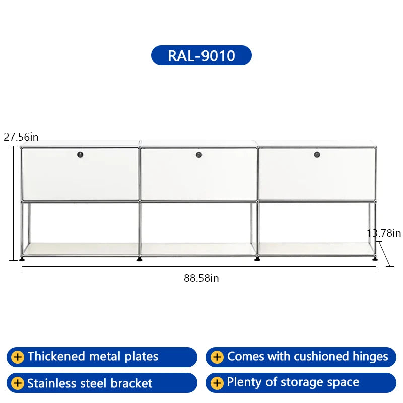 Bigcityfur TV Stand Storage Cabinet Metal Living Room