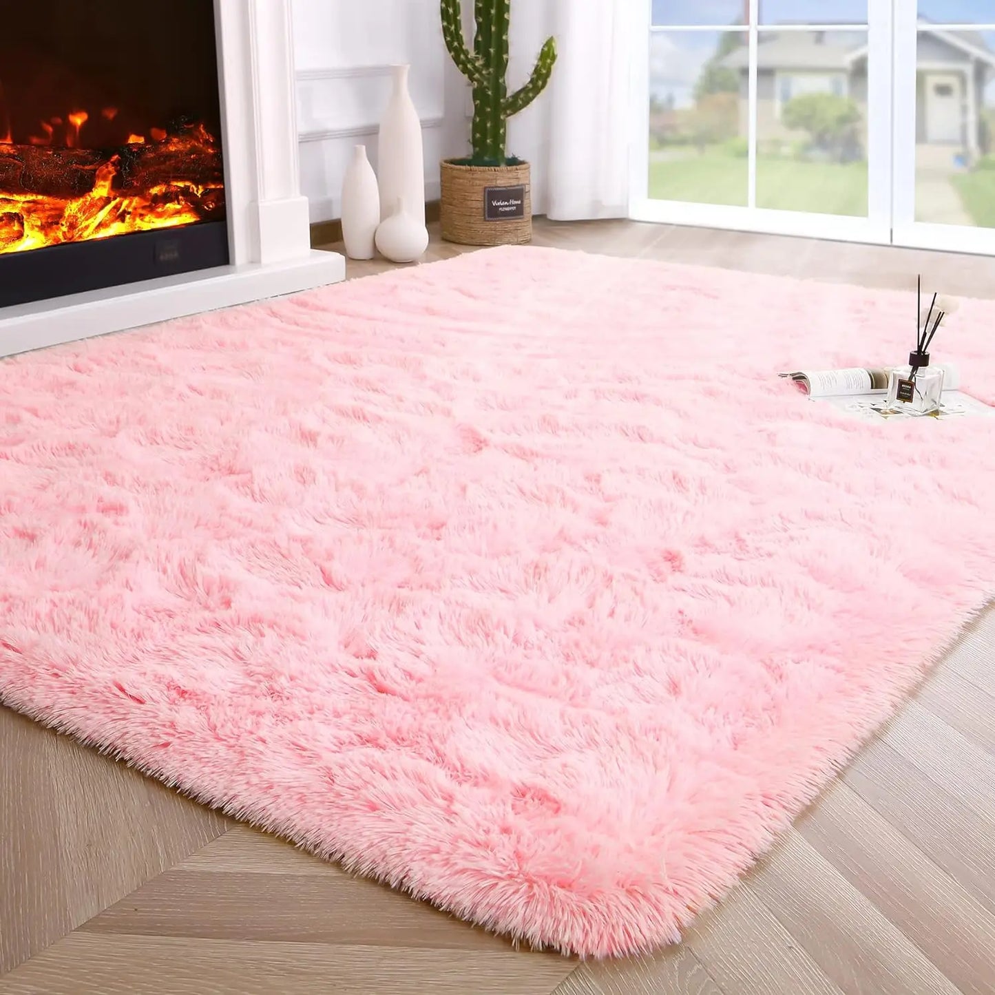 Aubusson Fluffy Area Rug For Living Room And Bedroom