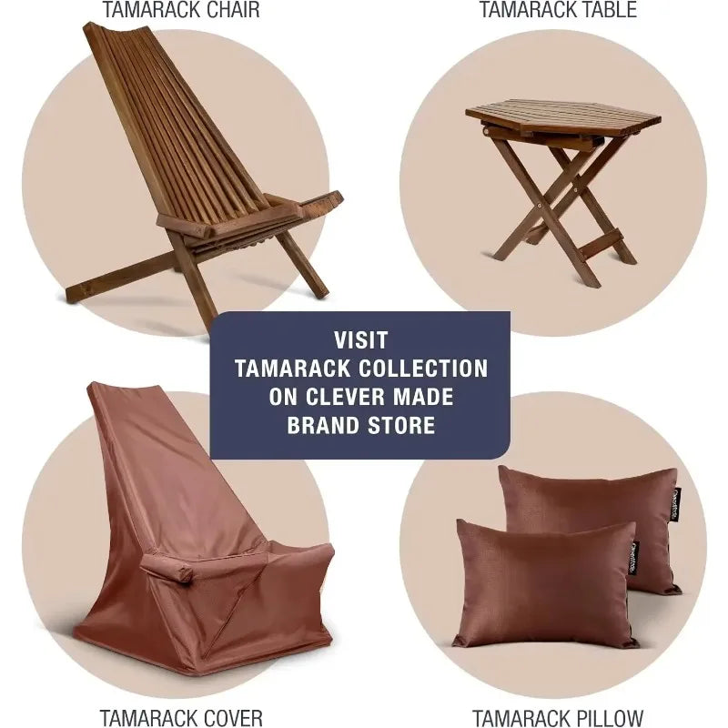 Popular.Tamarack Folding Table - Outdoor Patio Furniture Accessory for Home Entertaining in the Patio, Backyard, and Deck, Cinna