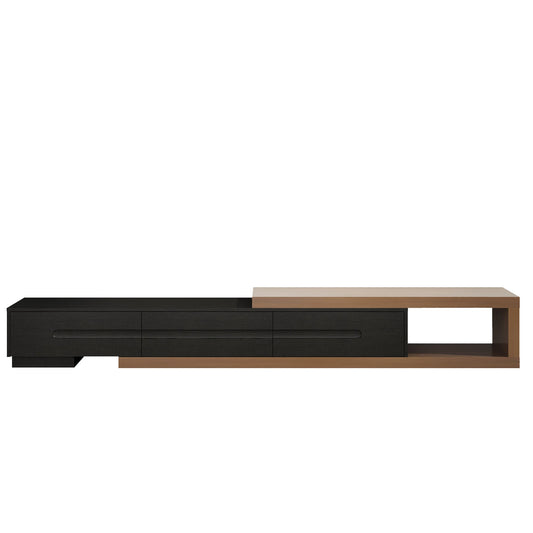 QiaoShiRen Extendable TV Stand Wood Console With Drawers