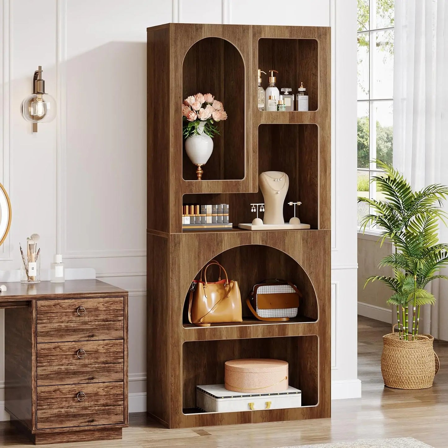 Little Tree Geometric Bookshelf Arch Free Standing