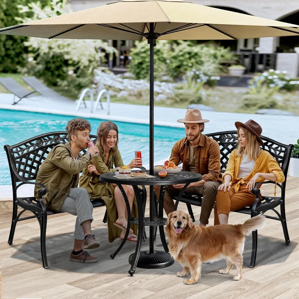 Heavenly Home Decor MKDK Cast Aluminum Outdoor Bench