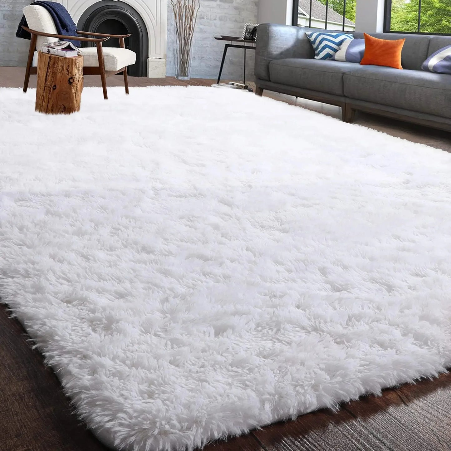 Aubusson Fluffy Area Rug For Living Room And Bedroom