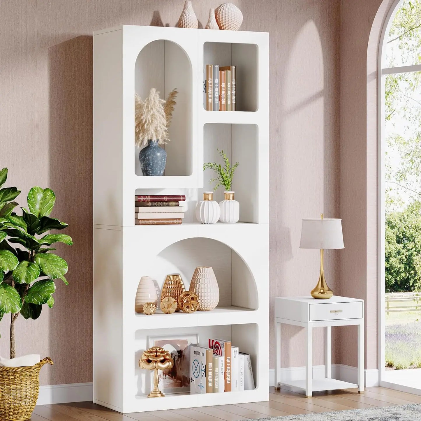 Little Tree Geometric Bookshelf Arch Free Standing